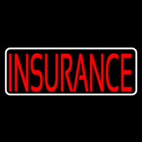 Red Insurance White Border Neon Skilt
