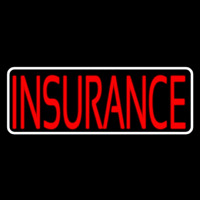 Red Insurance White Border Neon Skilt