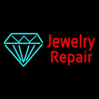 Red Jewelry Repair Cursive Neon Skilt