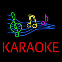 Red Karaoke Block Neon Skilt