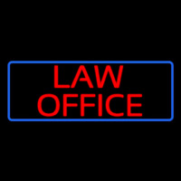 Red Law Office Blue Border Neon Skilt