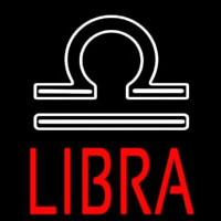 Red Libra Zodiac Neon Skilt