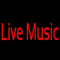 Red Live Music 2 Neon Skilt