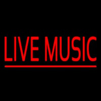 Red Live Music Block Neon Skilt