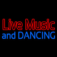 Red Live Music Blue And Dancing Neon Skilt