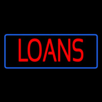 Red Loans With Blue Borer Neon Skilt