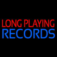 Red Long Playing Blue Records Block 1 Neon Skilt