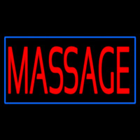 Red Massage Blue Border Neon Skilt