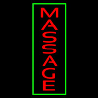 Red Massage Green Border Neon Skilt