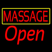 Red Massage Open Neon Skilt