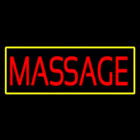 Red Massage Yellow Border Neon Skilt