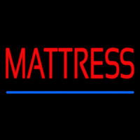 Red Mattress Blue Line Neon Skilt