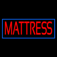 Red Mattress With Blue Border Neon Skilt