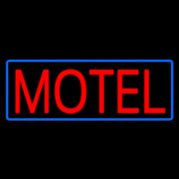 Red Motel With Blue Border Neon Skilt