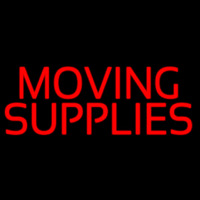 Red Moving Supplies Block Neon Skilt