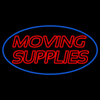 Red Moving Supplies Blue Oval Neon Skilt