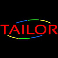Red Multi Colored Tailor Neon Skilt