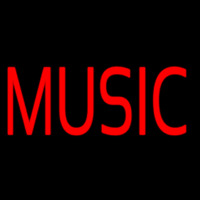 Red Music Block Neon Skilt