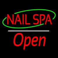 Red Nails Spa Open White Line Neon Skilt