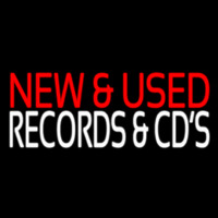 Red New And Used White Records And Cds 2 Neon Skilt