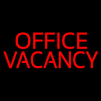 Red Office Vacancy Neon Skilt