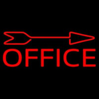 Red Office With Arrow Neon Skilt