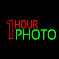 Red One Hour Photo Neon Skilt