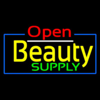 Red Open Beauty Supply Neon Skilt