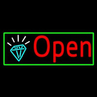 Red Open Diamond Neon Skilt