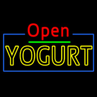 Red Open Double Stroke Yogurt Neon Skilt
