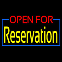 Red Open For Yellow Reservation Neon Skilt