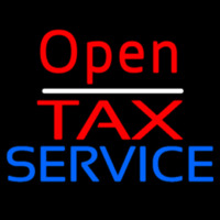 Red Open Ta  Service Neon Skilt