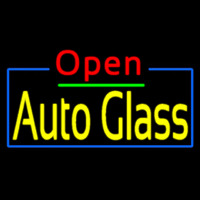 Red Open Yellow Auto Glass Neon Skilt