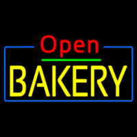 Red Open Yellow Bakery Neon Skilt