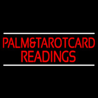 Red Palm And Tarot Card Readings White Line Neon Skilt
