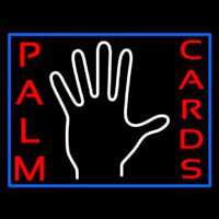 Red Palm Cards With White Logo Neon Skilt