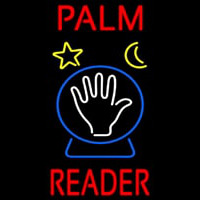 Red Palm Reader With Crystal Neon Skilt