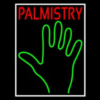 Red Palmistry White Border Neon Skilt