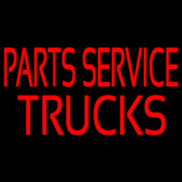 Red Parts Service Trucks Neon Skilt
