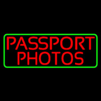 Red Passport Photos Border Neon Skilt