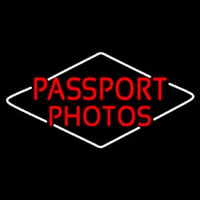 Red Passport Photos Neon Skilt