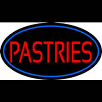 Red Pastries Blue Border Neon Skilt