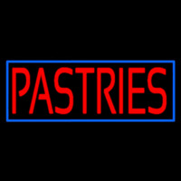 Red Pastries Blue Border Neon Skilt