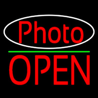 Red Photo With Open 1 Neon Skilt