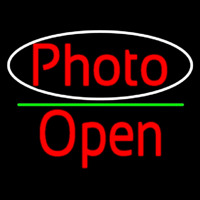 Red Photo With Open 2 Neon Skilt
