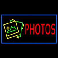 Red Photos With Logo Border Neon Skilt