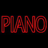 Red Piano Block Neon Skilt