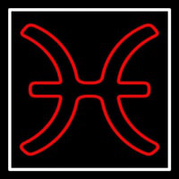 Red Pisces Neon Skilt