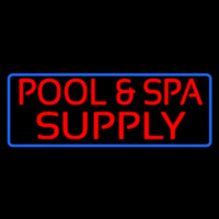 Red Pool And Spa Supply With Blue Border Neon Skilt