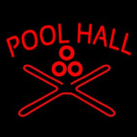 Red Pool Hall Neon Skilt